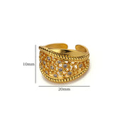 mini zircon stainless steel ring, view 2 - MRSLM