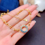 natural blue topaz silver bracelet - MRSLM