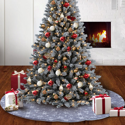 gray snowflake tree skirt - MRSLM