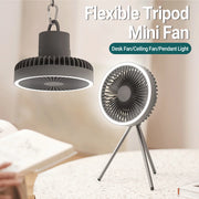 rechargeable camping fan with LED light, view 9 - MRSLM