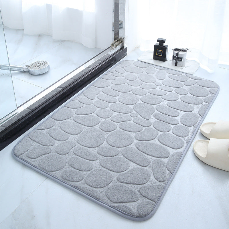 embossed cobblestone memory foam bath mat, view 4 - MRSLM