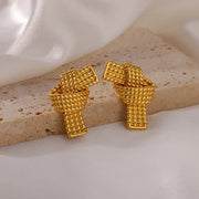 knotted heart stud earrings, view 7 - MRSLM
