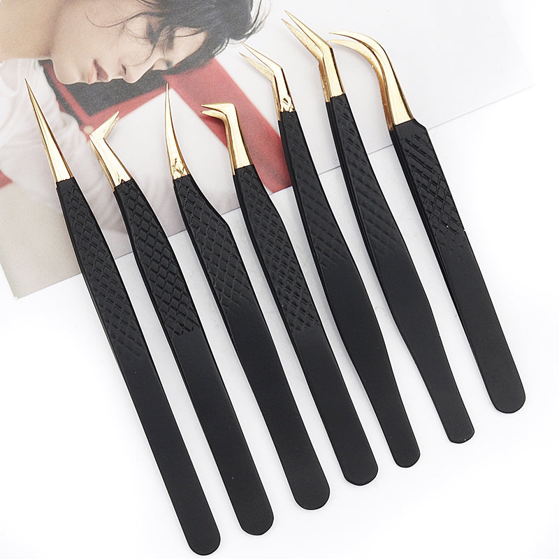 stainless steel eyelash tweezers, view 12 - MRSLM