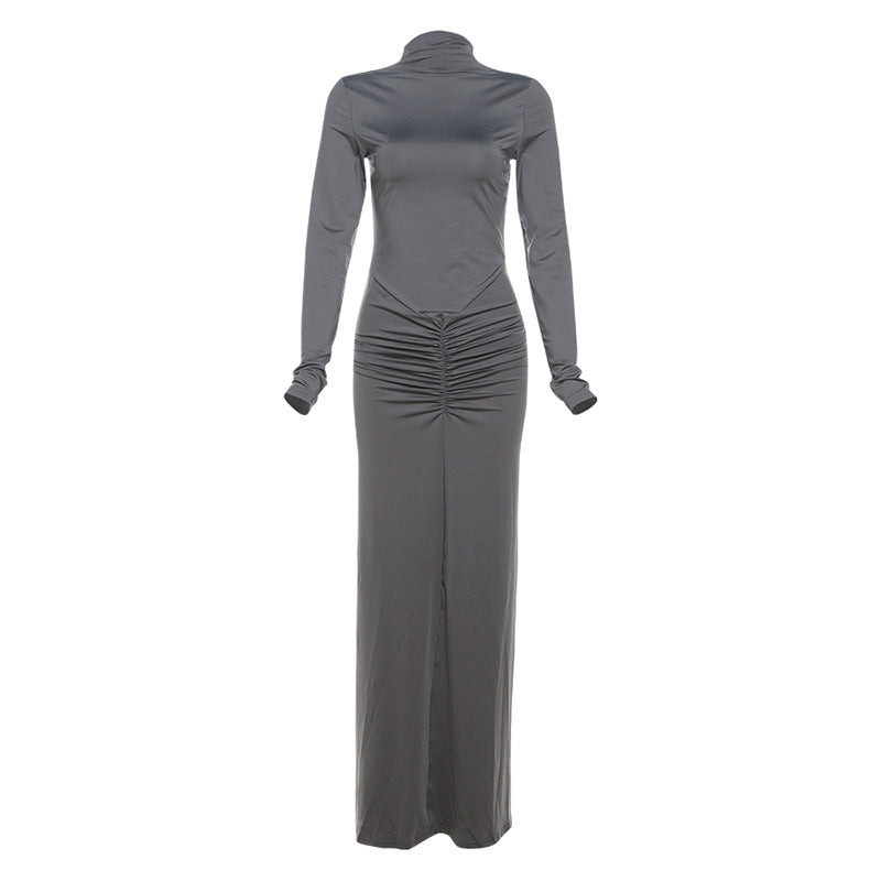 women's pleated high-waist dress, view 6 - MRSLM