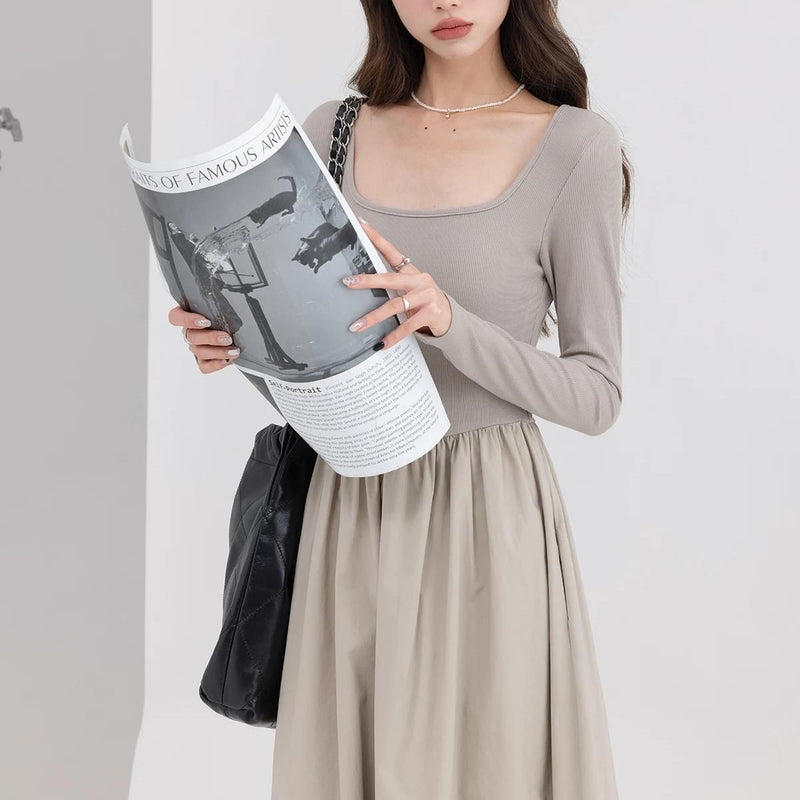 square neck casual dress, view 5 - MRSLM