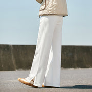 chic wide-leg slit trousers for women, view 7 - MRSLM