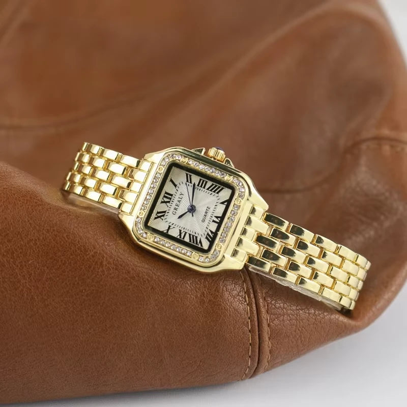 Women's silver square watch, view 7 - MRSLM