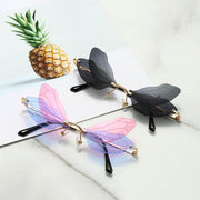 rimless dragonfly wing sunglasses, view 9 - MRSLM