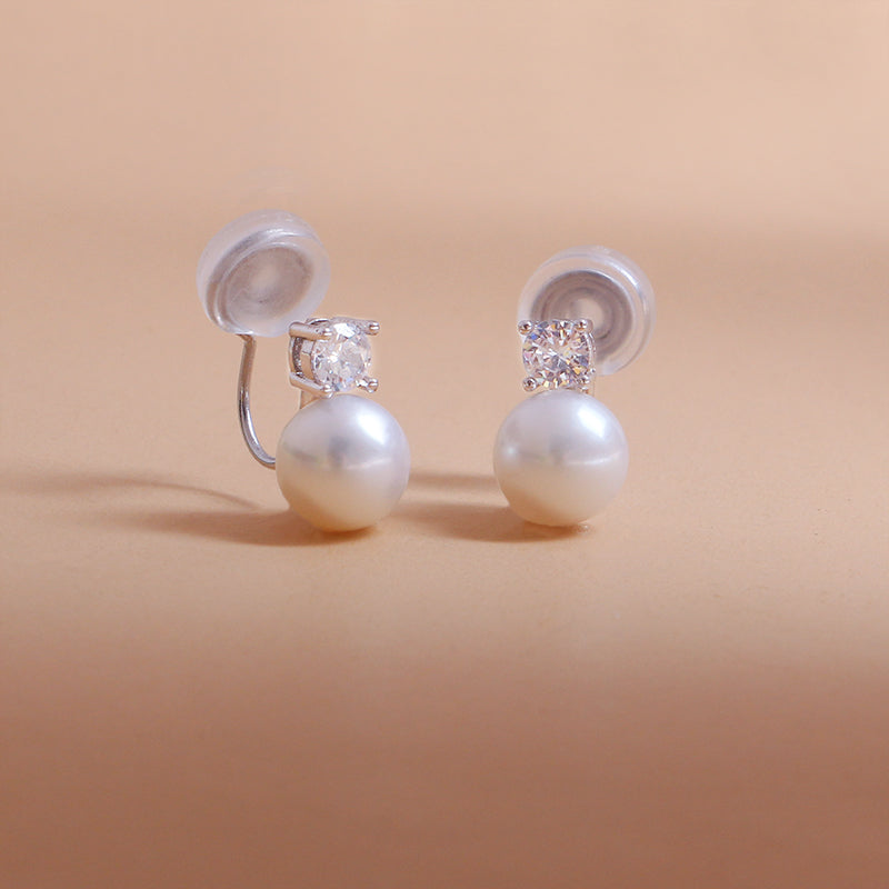 freshwater pearl stud earrings, view 6 - MRSLM