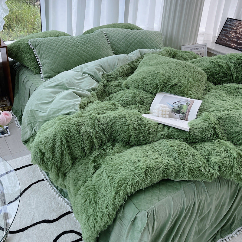 milk fiber bed skirt set, view 12 - MRSLM