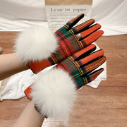 women's plaid wool cashmere gloves, view 6 - MRSLM