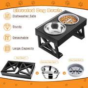 adjustable elevated dog bowl stand, view 4 - MRSLM