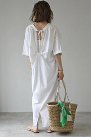 Women's casual long cotton dress, view 10 - MRSLM