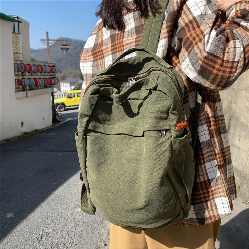 washed canvas backpack, view 6 - MRSLM