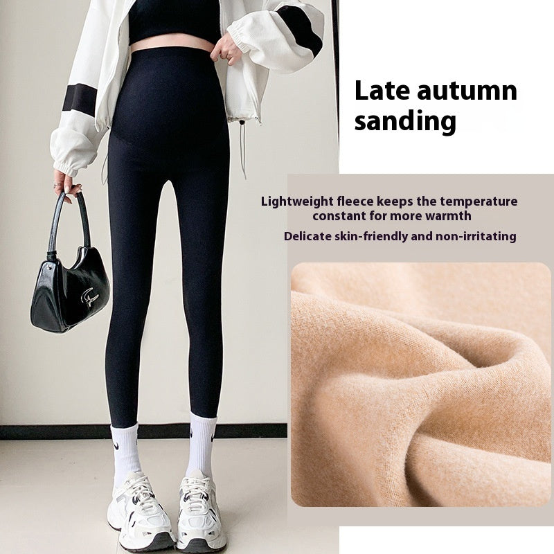Maternity honeycomb belly support shark skin leggings, view 9 - MRSLM