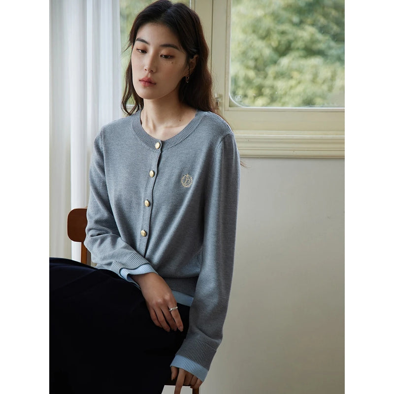 contrast color knit sweater, view 3 - MRSLM