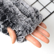 women's warm half finger knitted gloves, view 8 - MRSLM