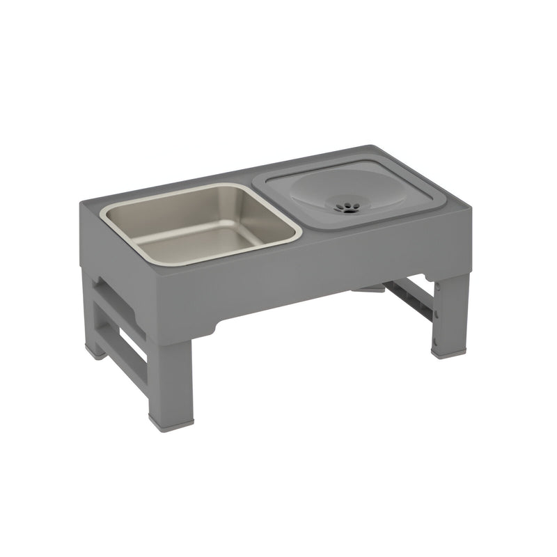 elevated 2-in-1 dog feeder, view 2 - MRSLM