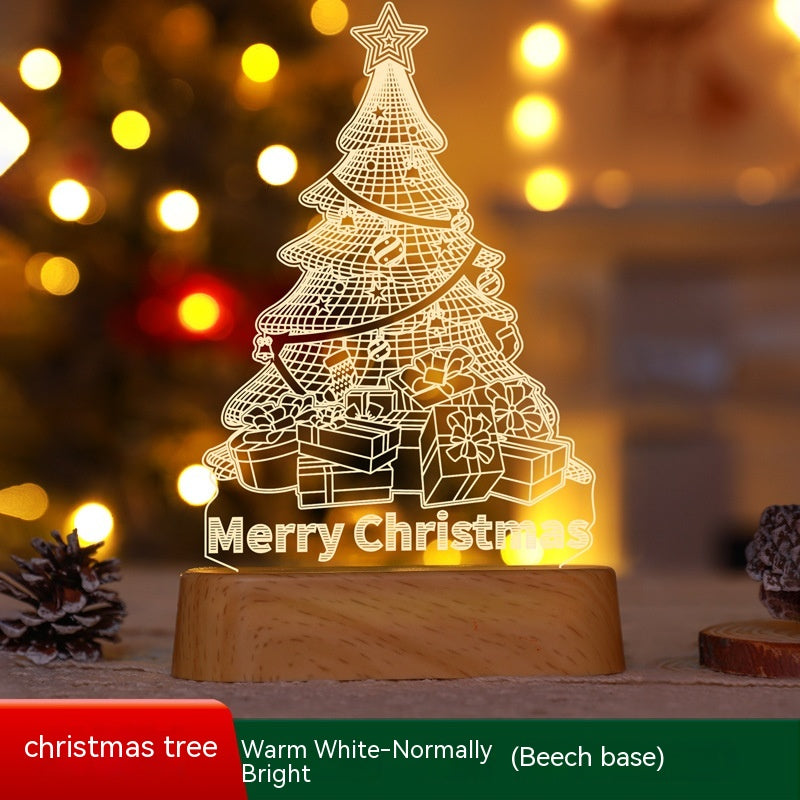 christmas 3d acrylic led night light, view 3 - MRSLM