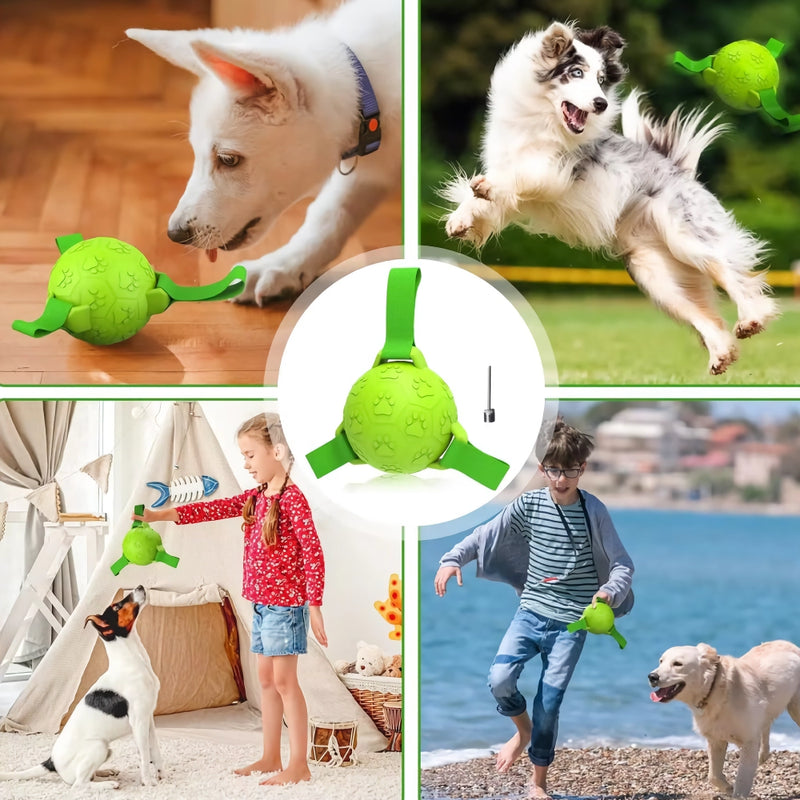 interactive dog soccer ball with straps, view 8 - MRSLM