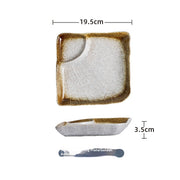 ceramic dumpling plate with sauce compartment, view 7 - MRSLM