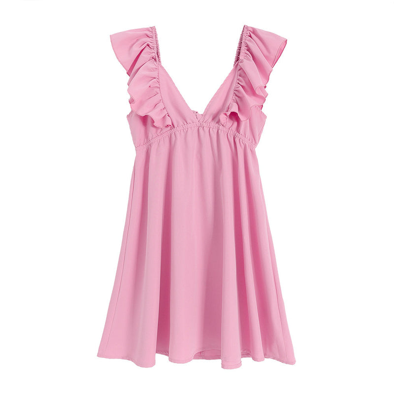 Pink sleeveless dress, view 5 - MRSLM