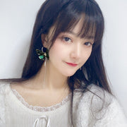 asymmetric butterfly tassel earrings - MRSLM