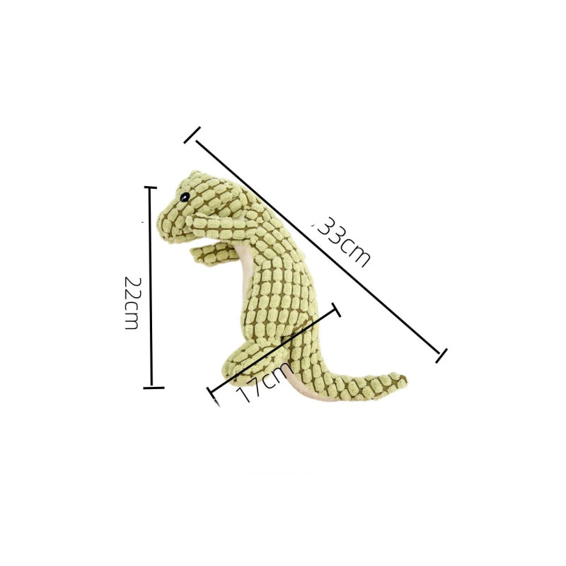dinosaur plush chew toy for dogs, view 9 - MRSLM
