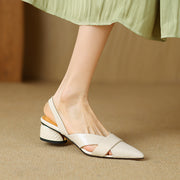 leather pointed toe sandals, view 23 - MRSLM