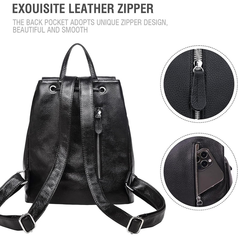 genuine leather backpack for women, view 4 - MRSLM