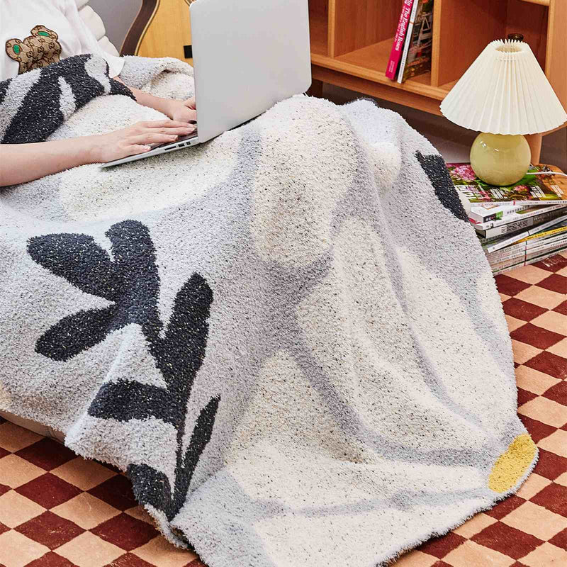 boho floral throw blanket, view 9 - MRSLM