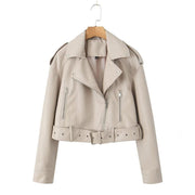 washed motorcycle jacket for women, view 11 - MRSLM