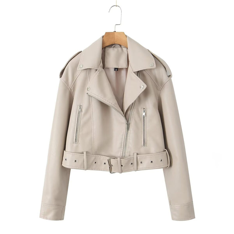 washed motorcycle jacket for women, view 11 - MRSLM