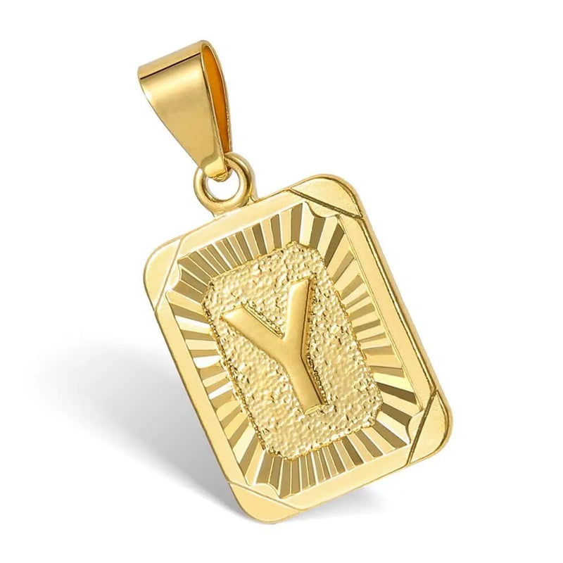 gold plated initial necklace, view 24 - MRSLM