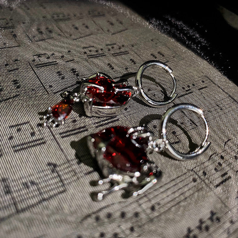 asymmetric zircon heart earrings - MRSLM