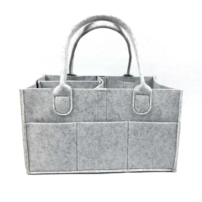 felt diaper storage bag, view 2 - MRSLM