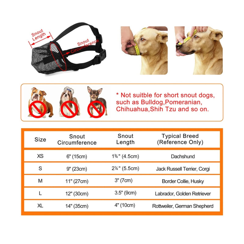 adjustable breathable dog muzzle, view 8 - MRSLM
