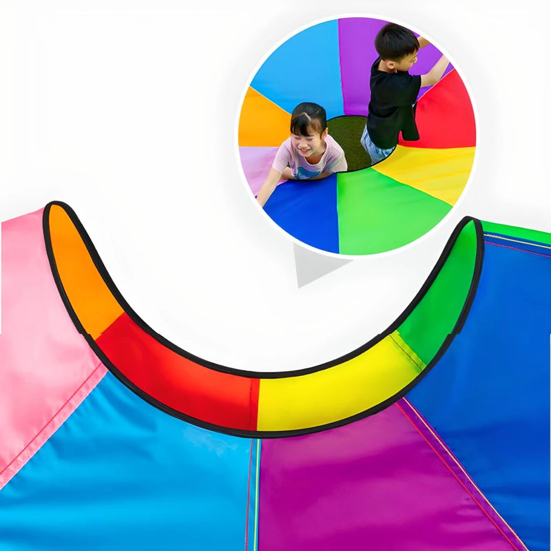 Rainbow umbrella parachute game, view 9 - MRSLM