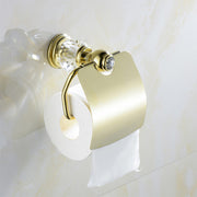 gold brass toilet paper holder with crystal, view 4 - MRSLM