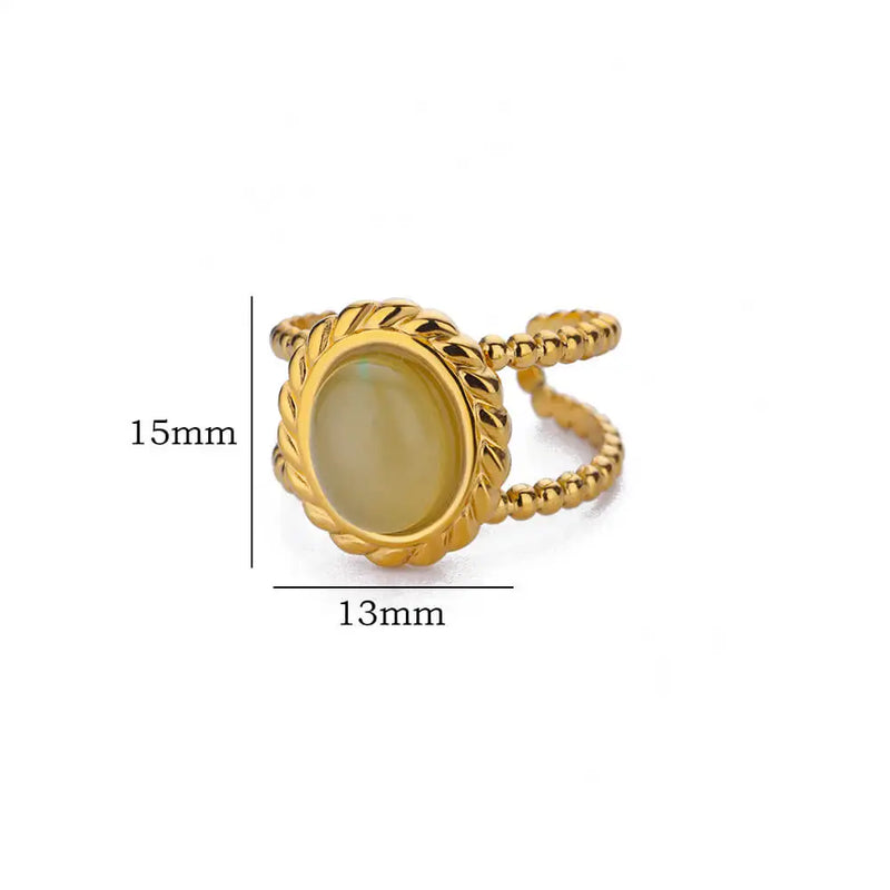 natural white opal ring, view 2 - MRSLM