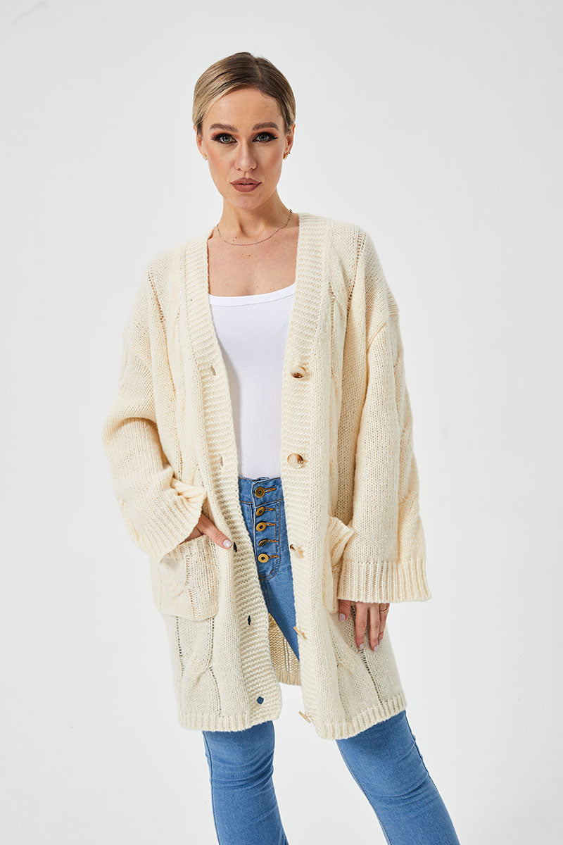 women's warm long cardigan sweater, view 11 - MRSLM