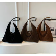 Women's suede crescent shoulder bag, view 2 - MRSLM