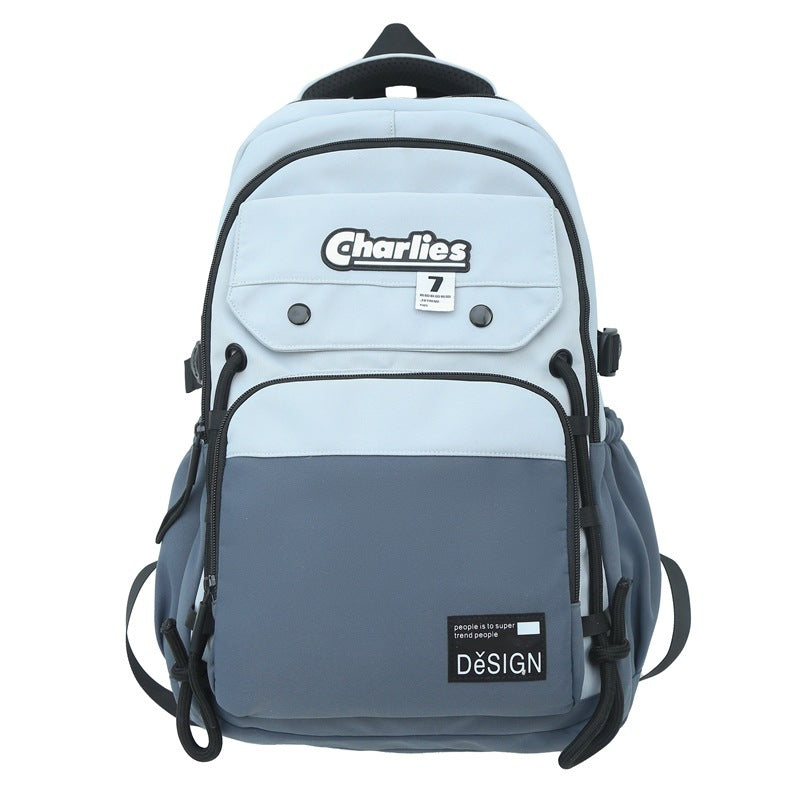 large nylon contrast backpack, view 7 - MRSLM