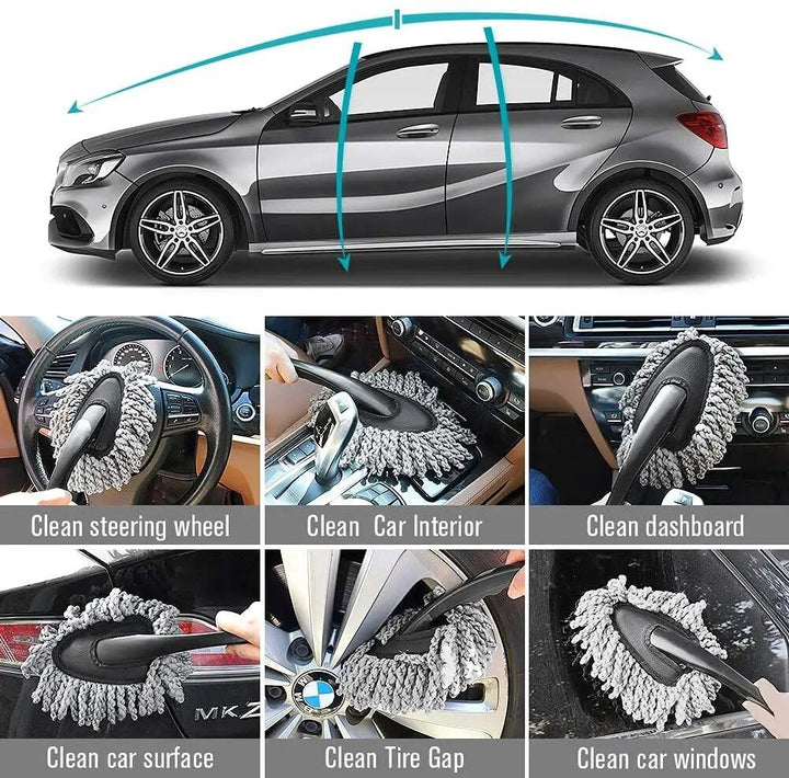 Compact Multi-Functional Car and Home Duster with Microfiber Head