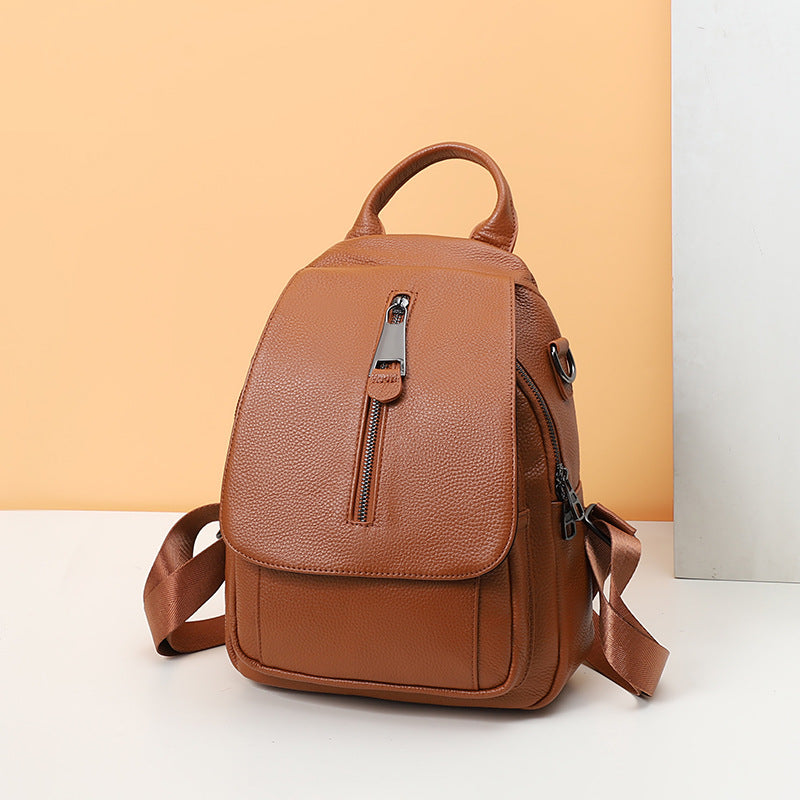 women's genuine leather multi-layer backpack, view 7 - MRSLM