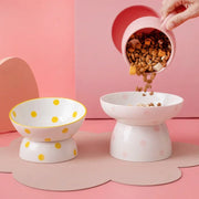 ceramic pet bowl with dots, view 11 - MRSLM