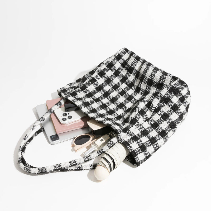 Vintage plaid square shoulder bag, view 8 - MRSLM