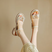 Leather chunky heel sandals, view 33 - MRSLM
