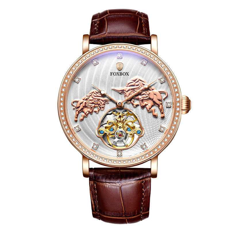 men's diamond set mechanical watch, view 2 - MRSLM