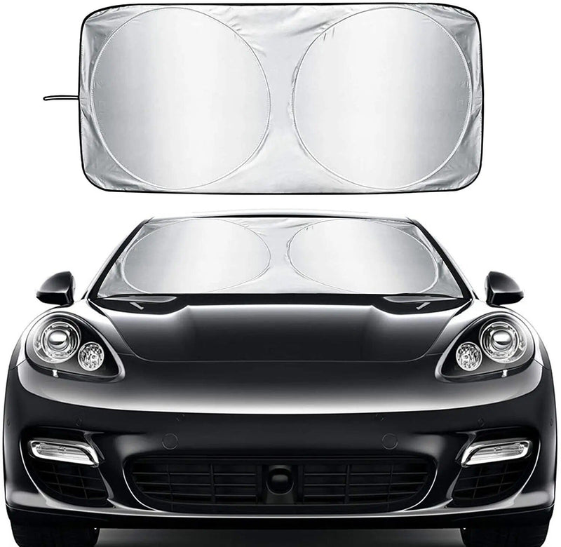 compact silver-coated car sunshade, view 8 - MRSLM